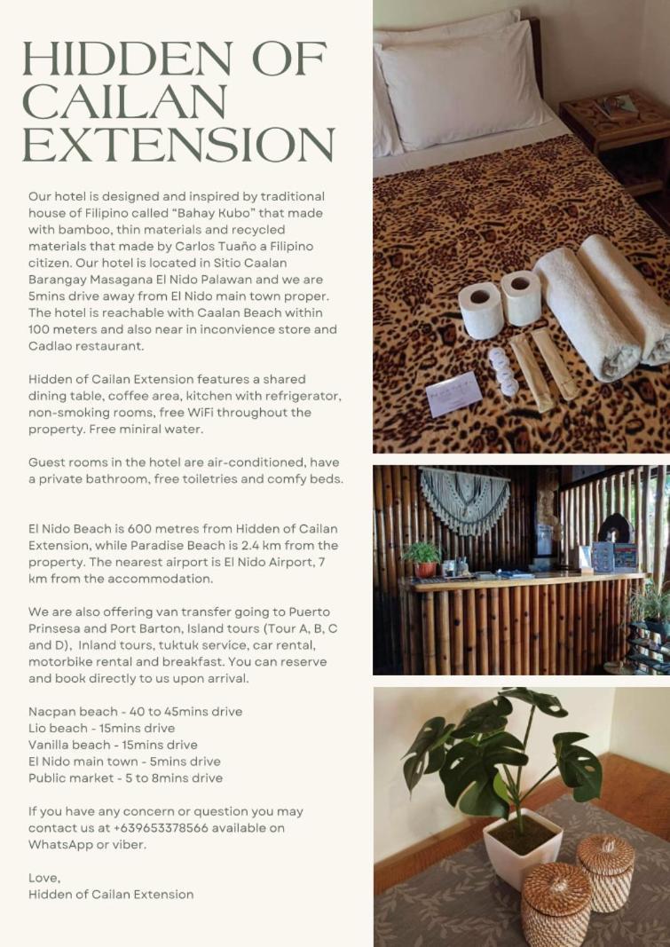 Hidden Of Cailan Extension Transient House إل نيدو المظهر الخارجي الصورة